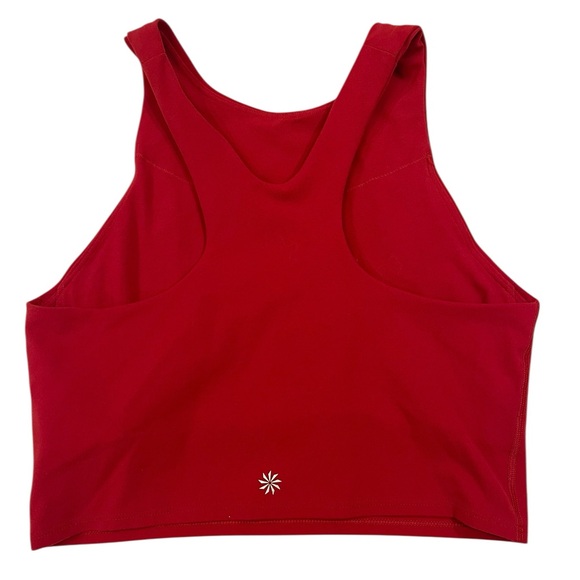 Athleta Women's Conscious Crop Tank Shelf Bra Red Size Small - Picture 2 of 3
